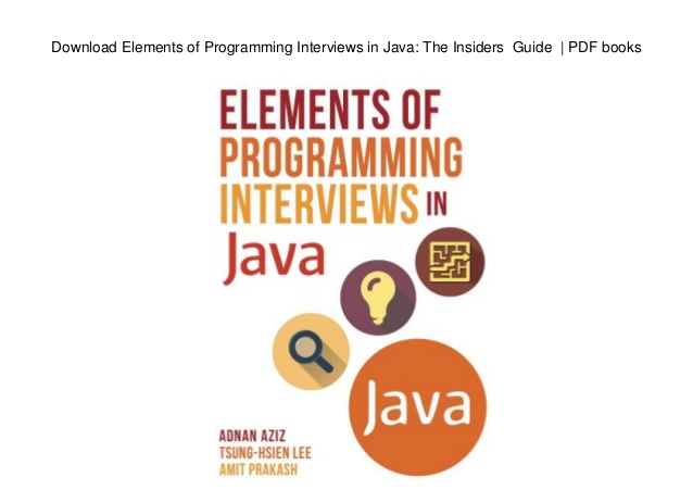 Elements of programming interviews pdf download